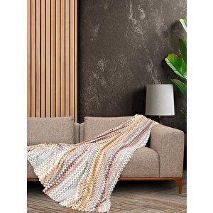Softmicro Missoni Zikzak Desenli 180x220 Cm Koltuk Örtüsü Şalı, Kanepe Örtüsü, Tv Battaniyesi Çok Renkli