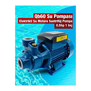 Bakır Sargı Qb-60 1 Parmak 0.55 Hp 0.55 Kw Su Motoru Su Pompası Dinamo 220v