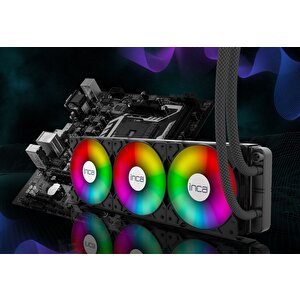 Inca Iss-03xn Intel/amd 3x120mm Argb Led Fanlı Am5 Control Remote Cpu Liquid Cooler