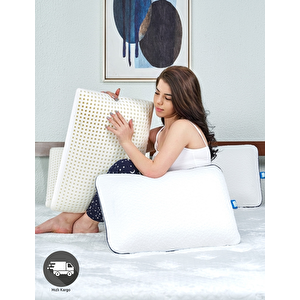 Airlüks Hava Kanallı Boyun Fıtığı Boyun Düzleşmesi İçin Ortopedik Visco Yastık 59x39x15cm