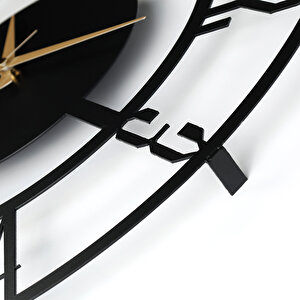 Muyika Bunnela Metal Siyah Duvar Saati 50x50cm Mds-50 Myk2034