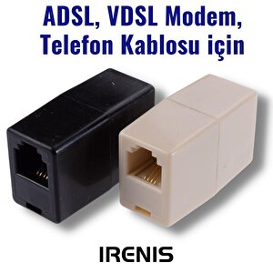 Irenis Modem Ve Telefon Kablo Ekleyici, Birleştirici, Uzatıcı Beyaz