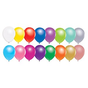 Karışık Renk Metalik Balon 100'lü