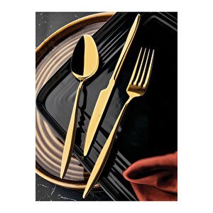 Ela Gold Titanyum 36 Prç. Çatal Kaşık Bıçak Takımı Seti