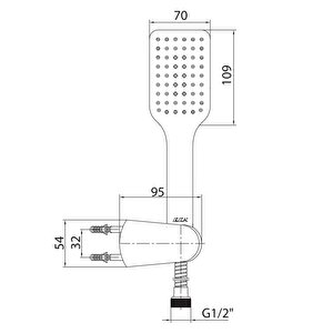 Eca Tiera Banyo Mafsallı Duş Seti Üst Takımı Pvc Spiralli 102117384