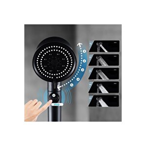 Turbo Fan Pervaneli 5 Fonksiyonlu Start - Stop Su Tasarruflu Duş Başlığı Pervaneli El Duşu