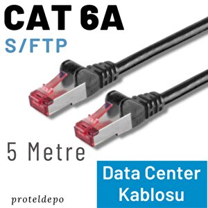 Irenis 5 Metre Cat6a S/ftp Ethernet Data Center Patch Kablo, Siyah