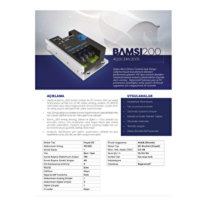 Fırçalı Motor Sürücü (bdc) Bamsı200-24v/30a 30A