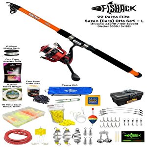 Fishack 22 Parça Elite Sazan carp Olta Seti L 3.30mt 100 300gr