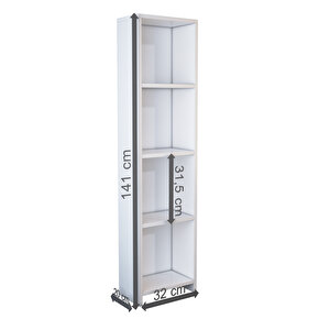 Abete-4 Raflı Kitaplık / Atlantik Çam