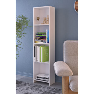 Abete-4 Raflı Kitaplık / Beyaz