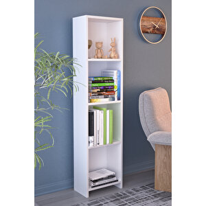 Abete-4 Raflı Kitaplık / Beyaz