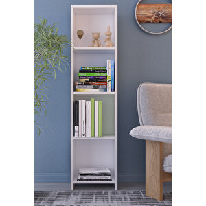 Abete-4 Raflı Kitaplık / Beyaz