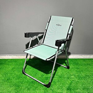 Rock Katlanabilir Kamp Sandalyesi Bardaklı Su Yeşili a03