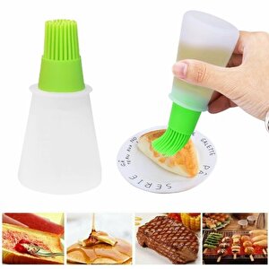 Yumurta-yağ-sos Fırçası Hazneli Silikon Yağdanlık Şeffaf Yağ Fırça