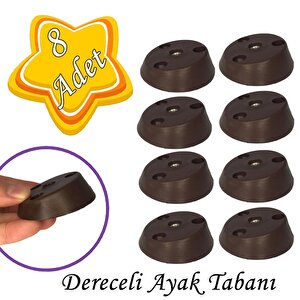 8 Adet Dereceli Ayak Tabanı Kahverengi Masa Sehpa Ayağı Bağlantı Aparatı Açılı Plastik