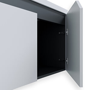 Napoli 80 Cm Mdf Banyo Dolabı Seti Antrasit Beyaz