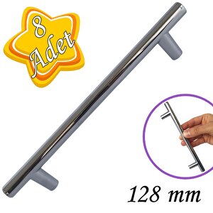8 Adet Boy Kulp Krom 128 Mm Kulp Mobilya Mutfak Dolabı Çekmece Dolap Kapak Kulpu Kulbu Metal Kulpları