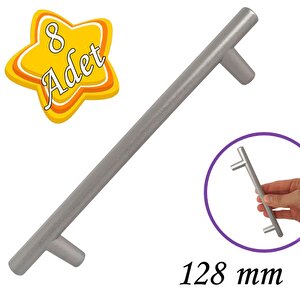 8 Adet Boy Kulp Mat Krom 128 Mm Kulp Mobilya Mutfak Dolabı Çekmece Dolap Kapak Kulpu Kulbu Metal Kulpları