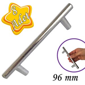 8 Adet Boy Kulp Krom 96 Mm Kulp Mobilya Mutfak Dolabı Çekmece Dolap Kapak Kulpu Kulbu Metal Kulpları