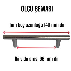 8 Adet Boy Kulp Krom 96 Mm Kulp Mobilya Mutfak Dolabı Çekmece Dolap Kapak Kulpu Kulbu Metal Kulpları