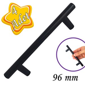 4 Adet Boy Kulp Mat Siyah 96 Mm Kulp Mobilya Mutfak Dolabı Çekmece Dolap Kapak Kulpu Kulbu Metal Kulpları