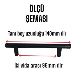 4 Adet Boy Kulp Mat Siyah 96 Mm Kulp Mobilya Mutfak Dolabı Çekmece Dolap Kapak Kulpu Kulbu Metal Kulpları