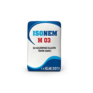 İsonem M03 Su Geçirimsiz Elastik Tamir Harcı 20 Kg Gri