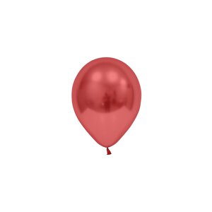 Krom Balon Parlak Parti Balonu Kırmızı 12 Inc - 30 Cm 5'li