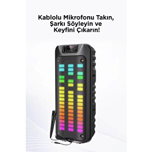 Torima Gts-1852 Taşınabilir Rgb Ledli Bluetooth Hoparlör Usb-tf Siyah