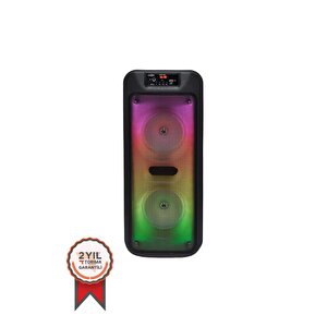 Gts-1703 Mikrofonlu Rgb Ledli Bluetooth Hoparlör Usb-tf-fm Radyo Siyah