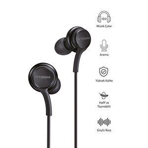 Torima S10 Siyah 3,5 Mm Kulak İçi Kablolu Kulaklık