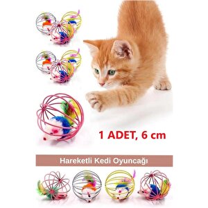 Fareli Kedi Oyuncağı Renkli Metal Kafesli Oyun Topu Kedi Oyun