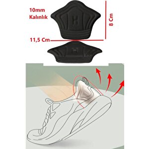 Siyah 10mm Ortopedik Spor Ayakkabı Topuk Vurma Önleyici Koruyucu