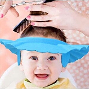 Bebek Banyo Şapkası Siperi Köpük Siperlik Mavi