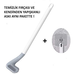 Temizlik Fırçası Silikon Golf Tasarım Wc Banyo Mutfak Klozet Temizleme Uzun Saplı Askılı Fırça