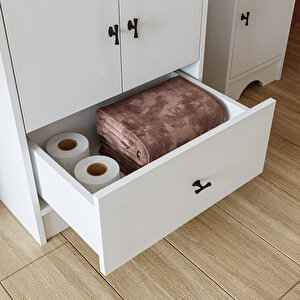Roomart Ayaklı 2 Kapaklı Lavabolu Mdflam 60 Cm Banyo Dolab