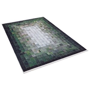 Modern Yeşil Dijital Baskı Yıkanabilir Hipoalerjenik Kaymaz Taban Halı Yolluk 80x300 cm