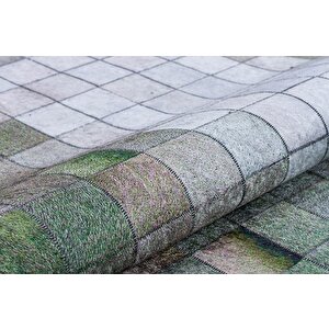 Modern Yeşil Dijital Baskı Yıkanabilir Hipoalerjenik Kaymaz Taban Halı Yolluk 80x300 cm