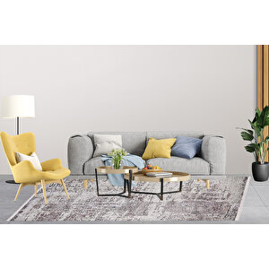 Modern Krem Dijital Baskı Yıkanabilir Hipoalerjenik Kaymaz Taban Halı Yolluk