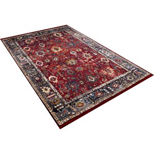 Klasik Kırmızı Salon&oturma Odası Yolluk&yatak Odası Dijital Baskılı Makinede Yıkanabilir Kaymaz Taban Saçaklı Halı Hk047 100x400 cm