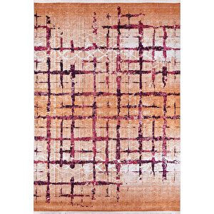 Modern Turuncu Dijital Baskı Yıkanabilir Hipoalerjenik Kaymaz Taban Halı Yolluk Ha079 200x300 cm