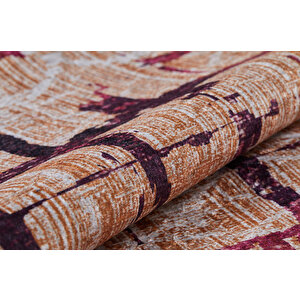 Modern Turuncu Dijital Baskı Yıkanabilir Hipoalerjenik Kaymaz Taban Halı Yolluk Ha079 200x300 cm