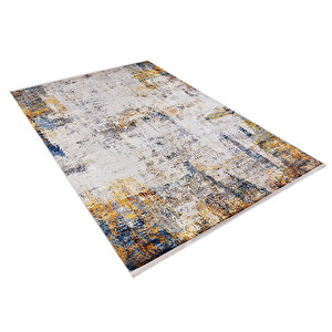 Modern Beyaz Dijital Baskı Yıkanabilir Hipoalerjenik Kaymaz Taban Halı Yolluk 80x400 cm