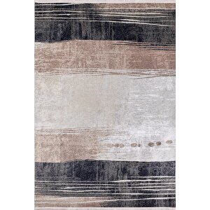 Modern Kahverengi Dijital Baskı Yıkanabilir Hipoalerjenik Kaymaz Taban Halı Yolluk Ha077 80x400 cm