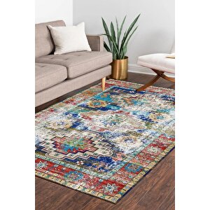 Klasik Renkli Salon&oturma Odası Yolluk&yatak Odası Dijital Baskılı Makinede Yıkanabilir Kaymaz Taban Saçaklı Halı Hk030 120x180 cm