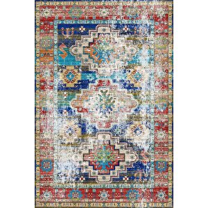Klasik Renkli Salon&oturma Odası Yolluk&yatak Odası Dijital Baskılı Makinede Yıkanabilir Kaymaz Taban Saçaklı Halı Hk030 160x230 cm
