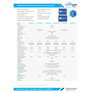 Tommatech Ms-1500w 24v Modifiye Sinüs İnverter 1500 W Watt Çevirici İnvertör