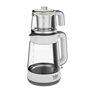 Cm 5964 Floral Beyaz 1900 W Cam Demlikli Çay Makinesi