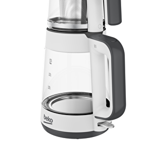 Cm 5964 Floral Beyaz 1900 W Cam Demlikli Çay Makinesi